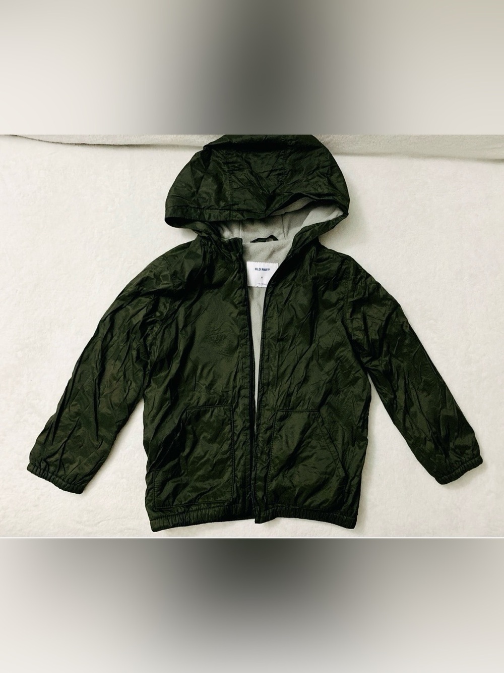 Old Navy Boys Green Hooded Full Zip Lined Jacket w/ Pockets Size 5T